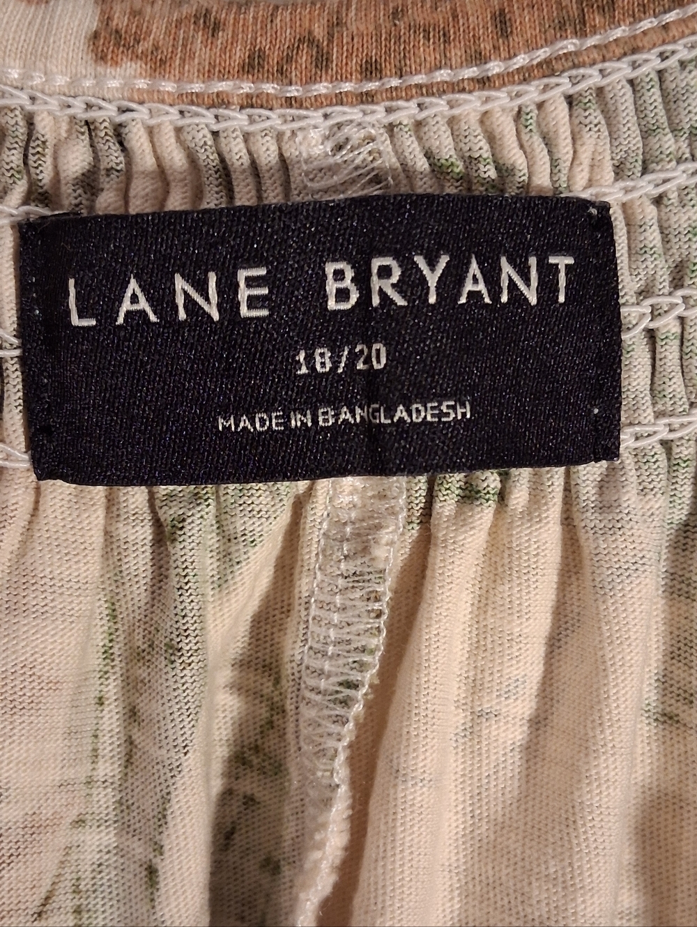 Lane Bryant Light Cream Floral Button-Front Jumpsuit  with Green & Tan Print - Picture 2 of 7